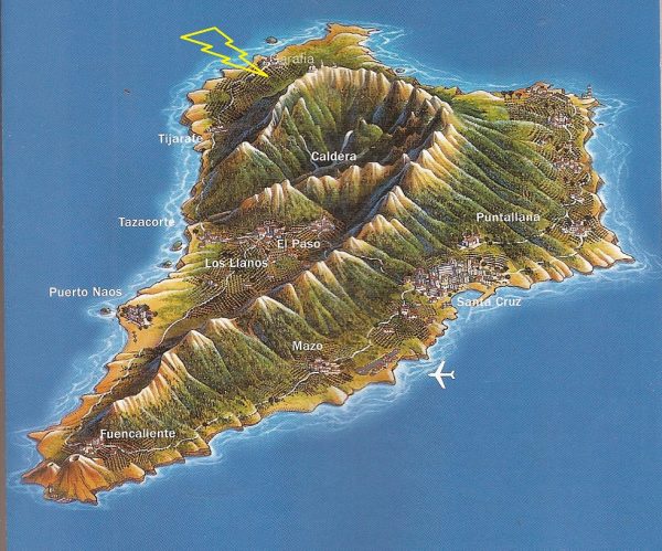 Stilisierte Reliefkarte von La Palma